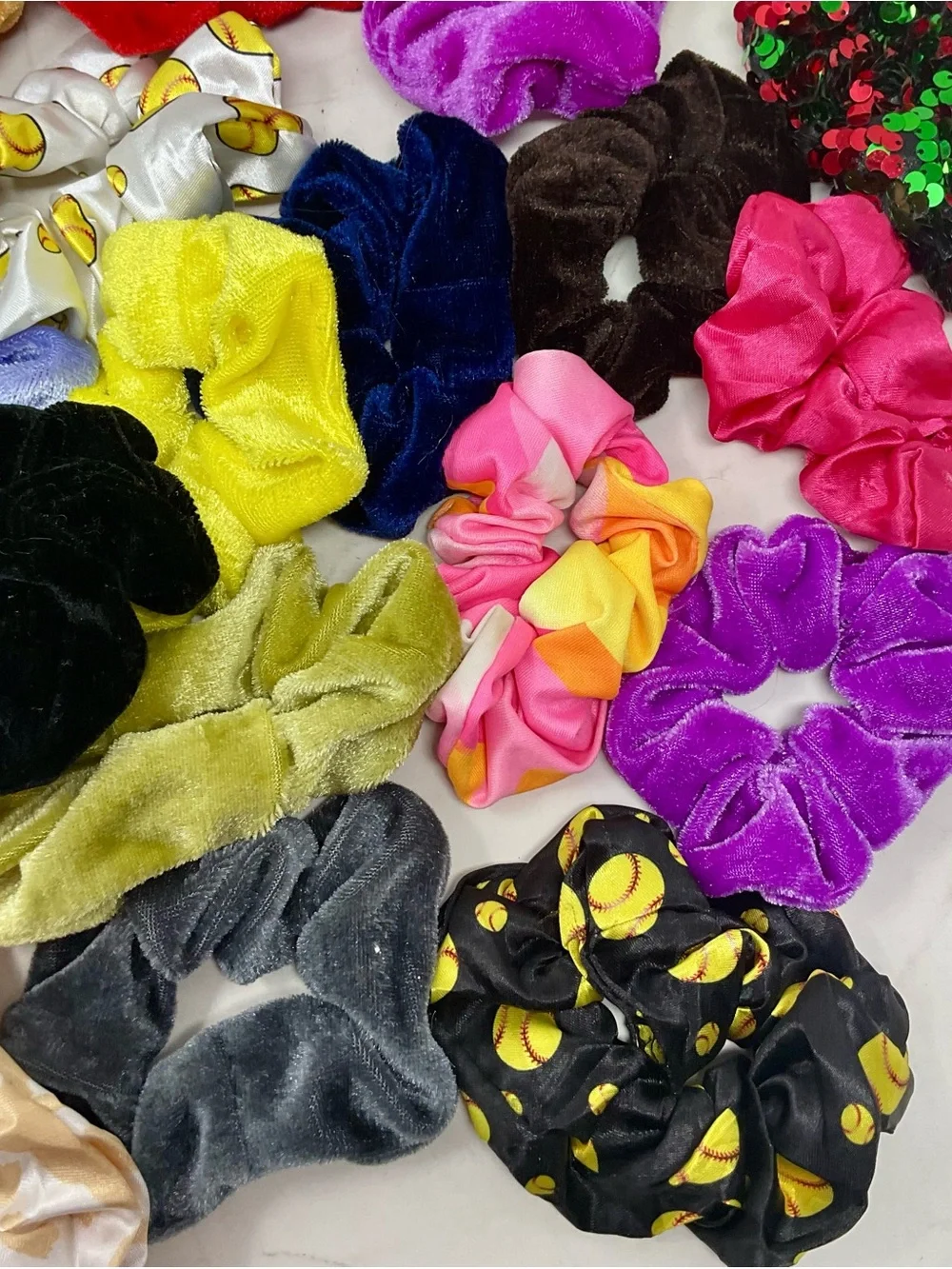 Colorful Assorted Hair Scrunchies Set